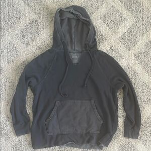 Aerie Hoodie Distressed Dark Gray Two Toned Comfy Size Small